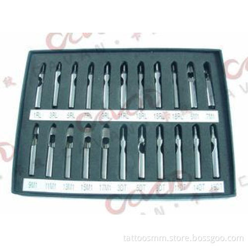 Dual Curved 304 Stainless Steel Tattoo Tips Sets For Needle